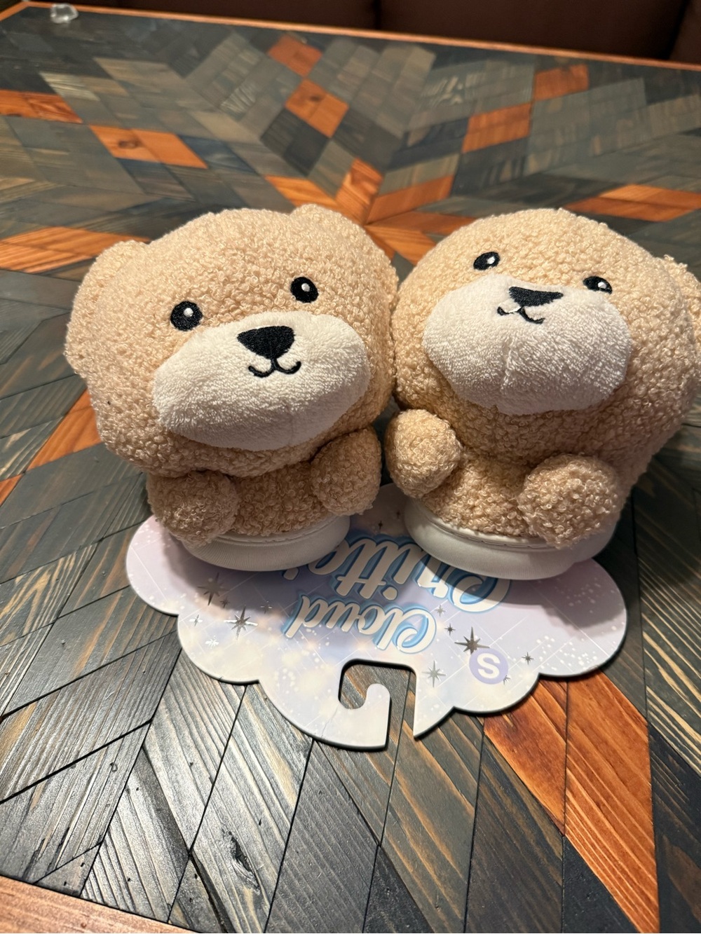 Plush Teddy Bear Slip-On Kids Shoes in Beige